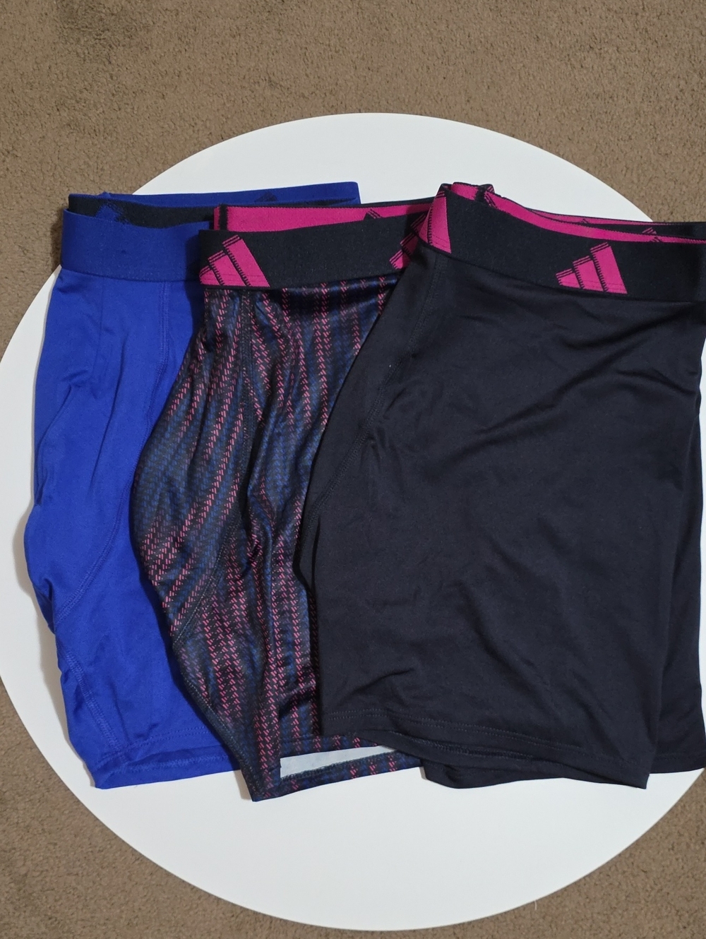 adidas Men's Boxer Briefs Set - Black, Blue & Pink Waist Details